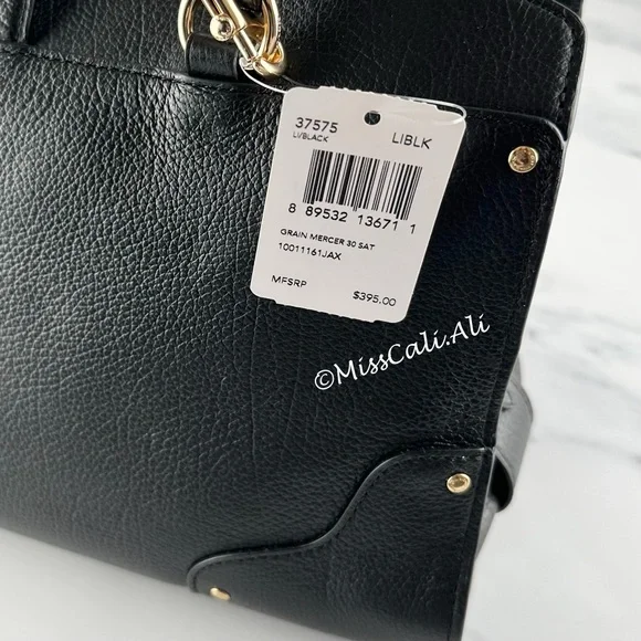 NWT COACH Mercer 30 Satchel Crossbody Bag Black - Picture 10 of 16
